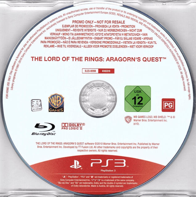 LEGO Lord Of The Rings box art for Playstation 3